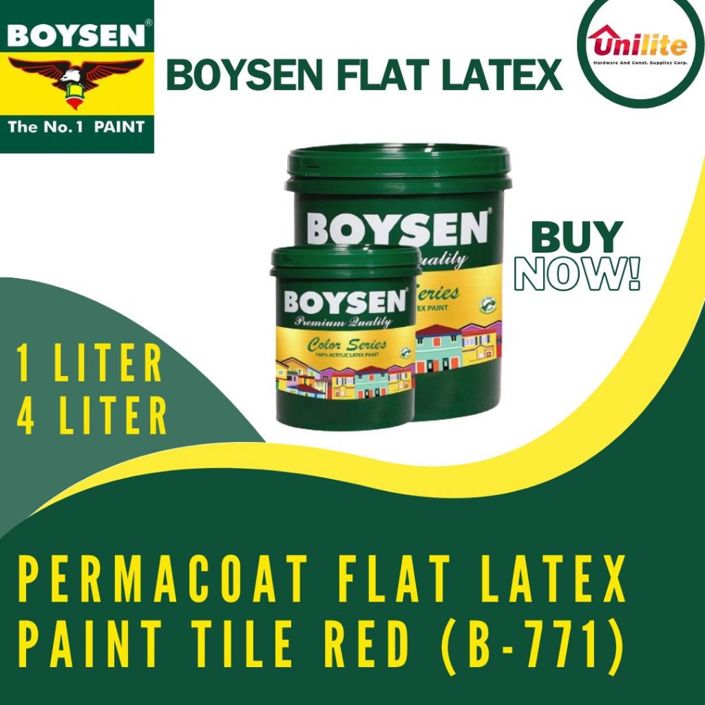 BOYSEN PERMACOAT FLAT LATEX PAINT (TILE RED) | Shopee Philippines