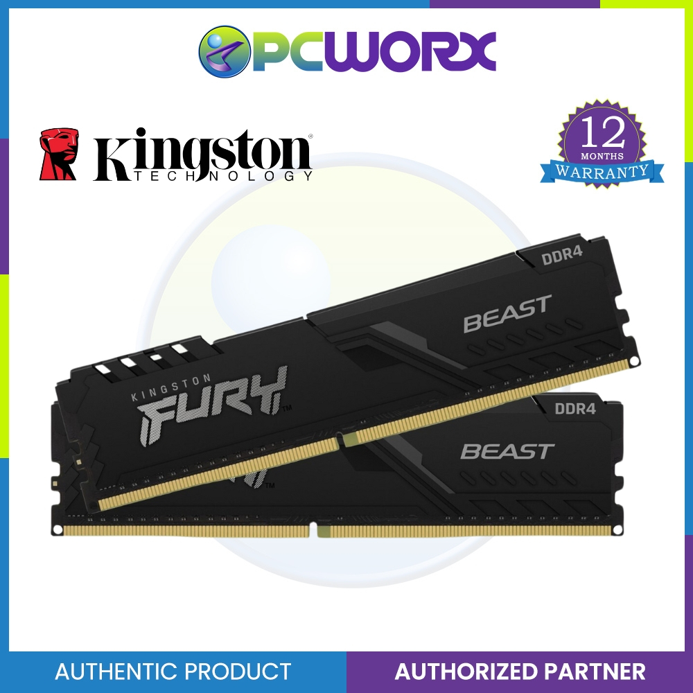 Kingston KF432C16BBK2/16 16GB (2x8GB) 3200Mhz DDR4 CL16 Fury Beast Dimm ...