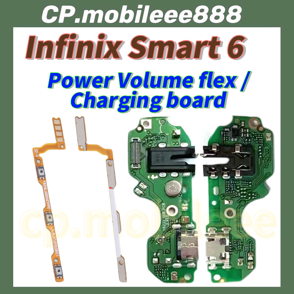 Infinix Smart 6 Power Volume Flex Button Switch USB Charging Port Board ...