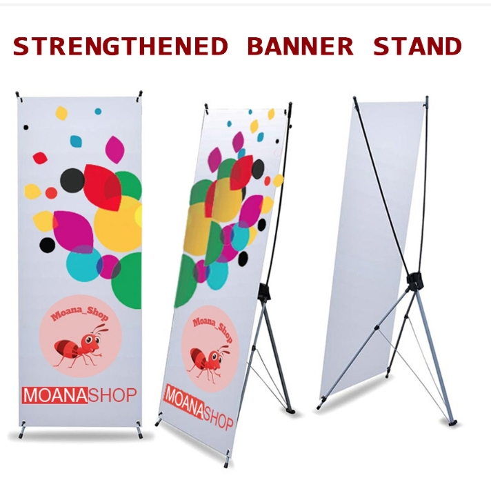 Durable X Banner Stand Adjustable Heavy Duty (2ft x 5ft) Tarpaulin Tarp ...