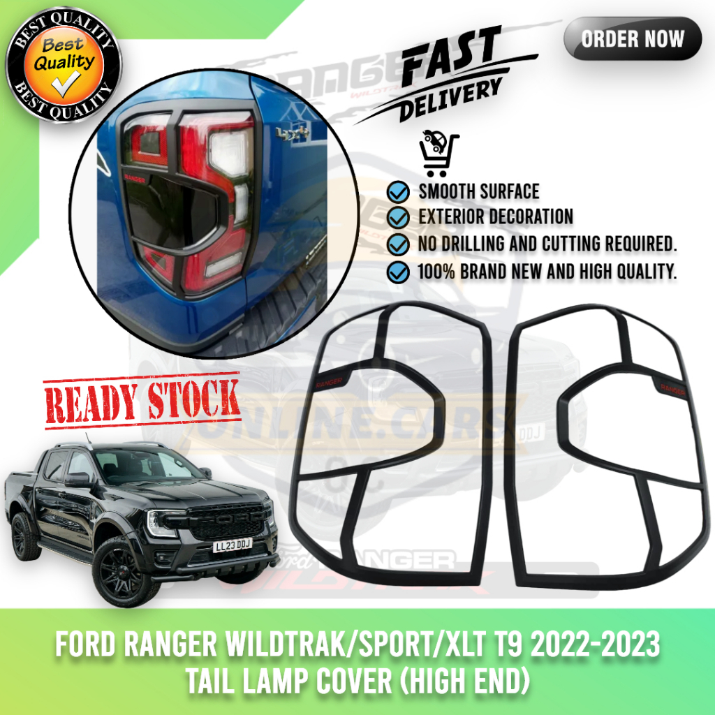 OC - FORD RANGER WILDTRAK SPORT XLT T9 2022-2023 TAIL LAMP COVER (HIGH ...