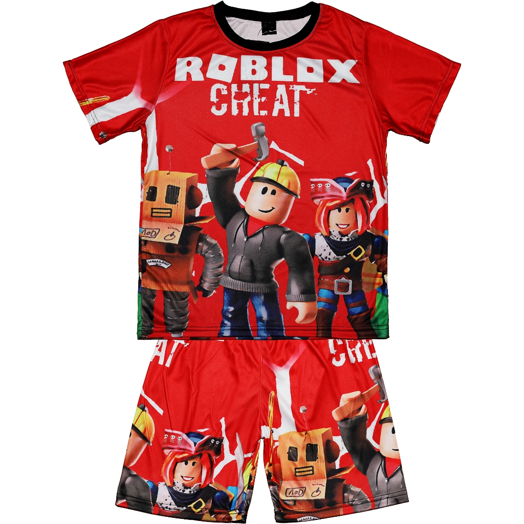 Roblox Kids Jersey Terno Tshirt Shorts for Kid Boy Printed Party Game