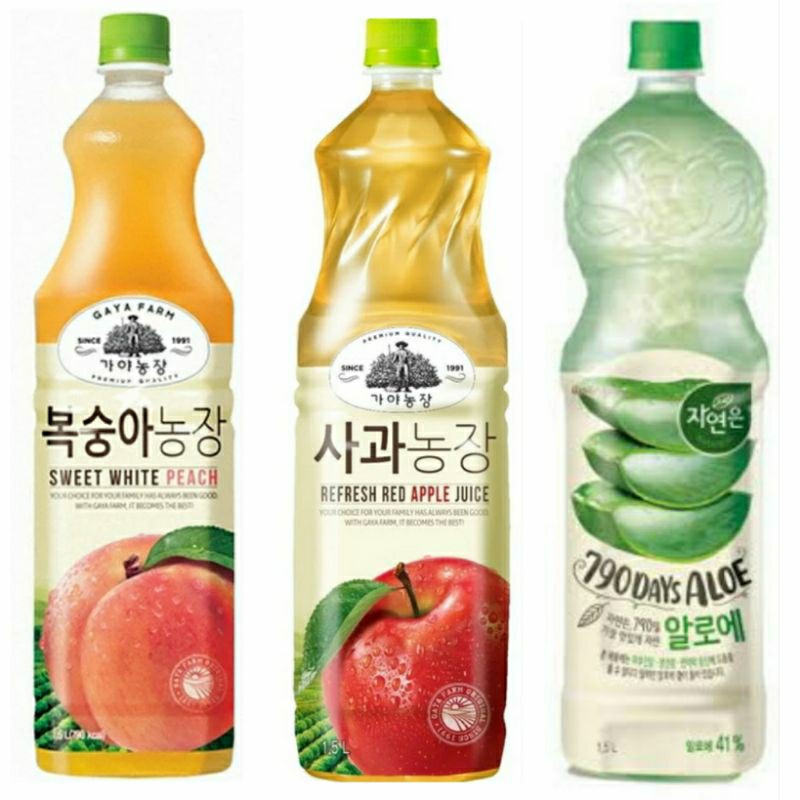 WOONGJIN JUICE 1.5L APPLE / ALOE VERA / PEACH | Shopee Philippines