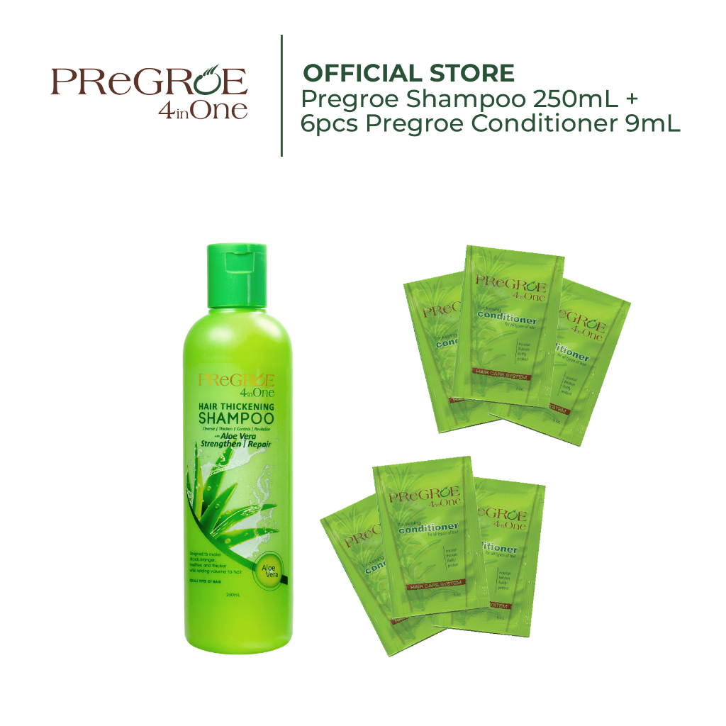 Perfect Pair Pregroe Shampoo 250ml Pregroe Conditioner 9ml 6pcs