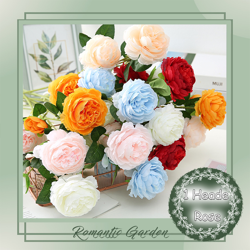 DIY Artificial Peony Artificial Rose 1Heads Rose Artificial Flower ...