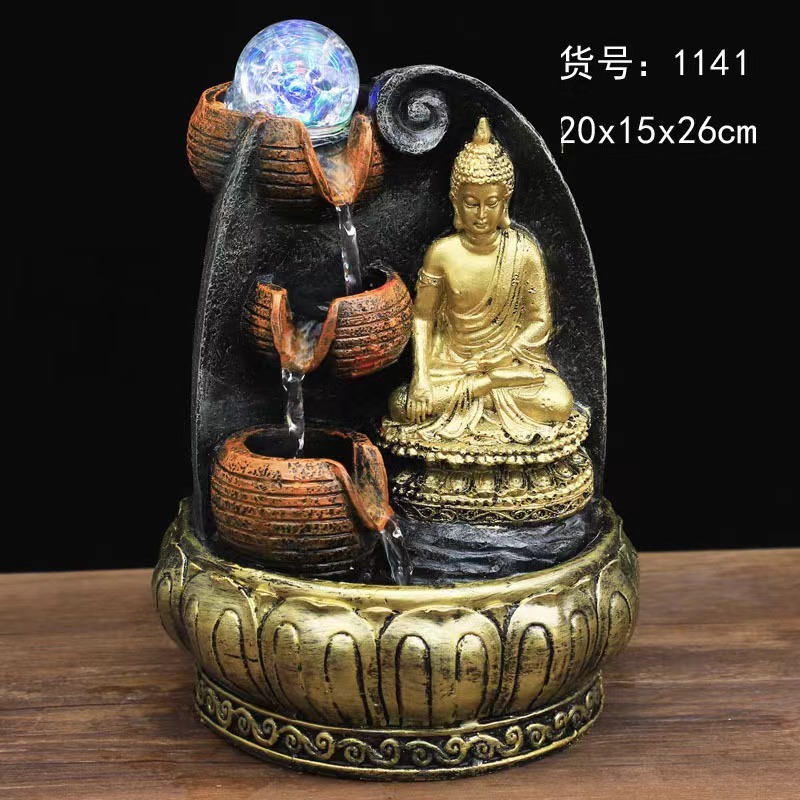 Lucky feng shui whee water wheel fountain good luck charms home office