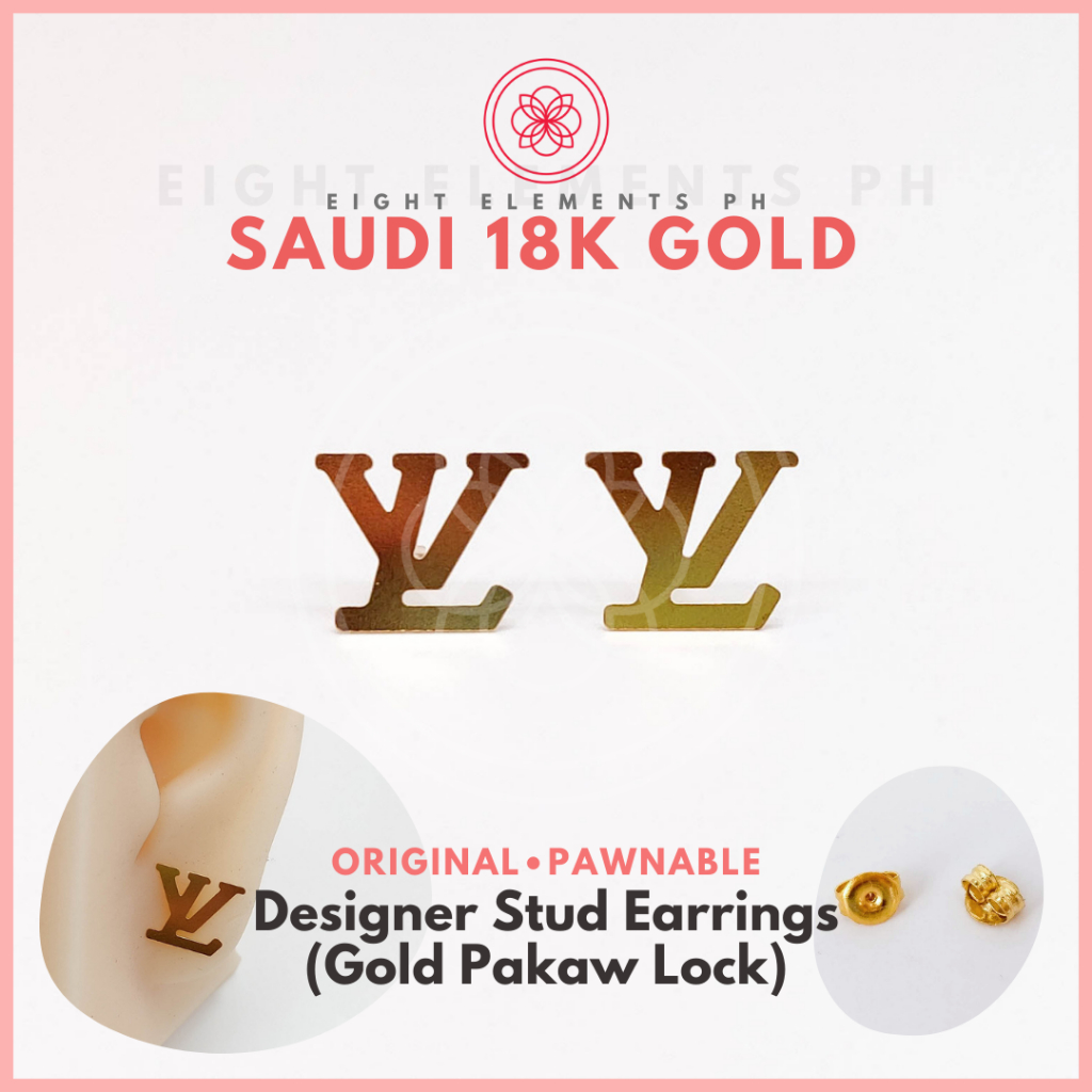 Cod Pawnable K Saudi Gold Large Big Luxury Elegant Designer Stud