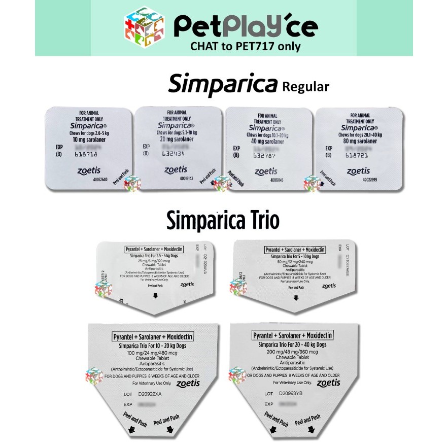 Simparica TRIO / REGULAR Anti Tick & Flea Chewable per Tablet for Dog w