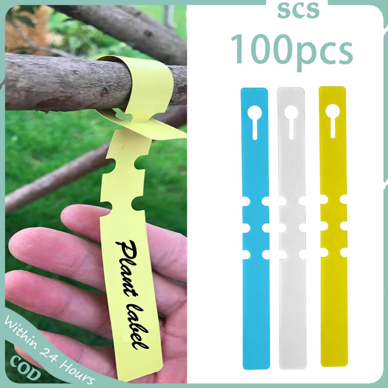 100 PCS Tree Tags Plastic Plant Labels Wrap Around Hanging Tags Nursery ...