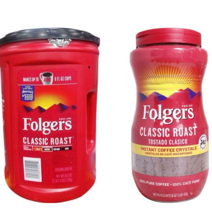 Folgers Classic Medium Roast Ground Coffee ( 1.2kg/43.5oz) & Instant