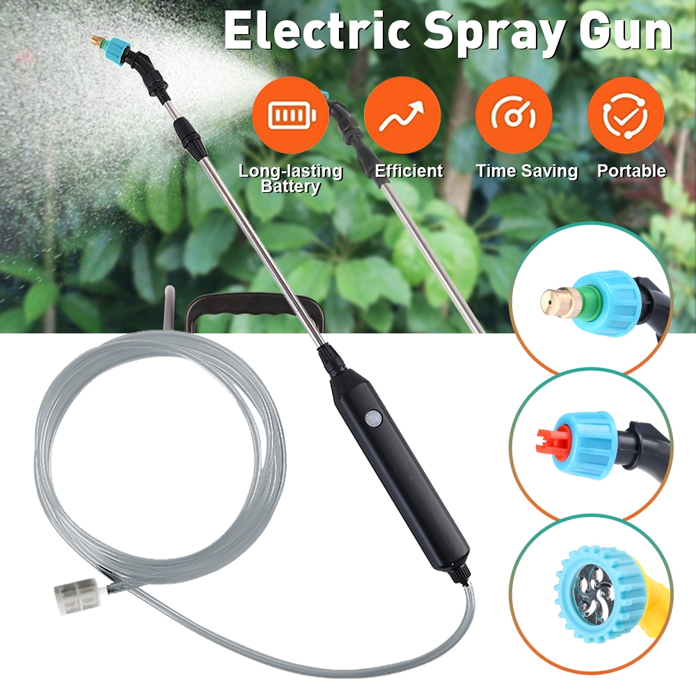 2400mAh 3/5M Auto Electric Water Sprayer Pressure Gun With Tube Nozzle ...