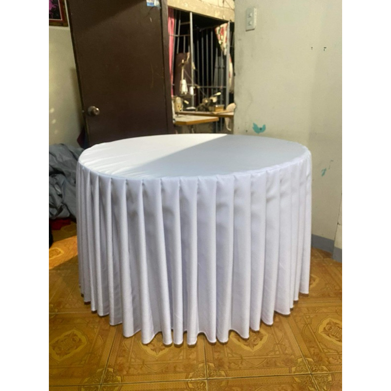 Table Skirt 4ft/6ft Round Table | Ready to Use Skirting | Shopee ...