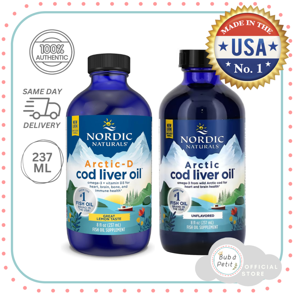 Nordic Naturals Arctic-D Cod Liver Oil, Lemon - 8 oz - 1060 mg Total ...