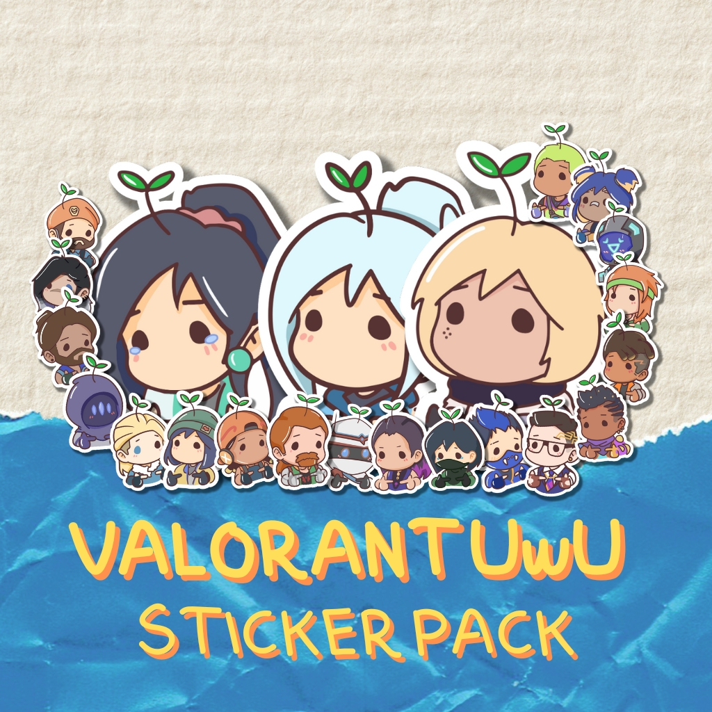 Valorant Agents Chibi UwU Version 22pcs Sticker Pack | Die-Cut Matte ...