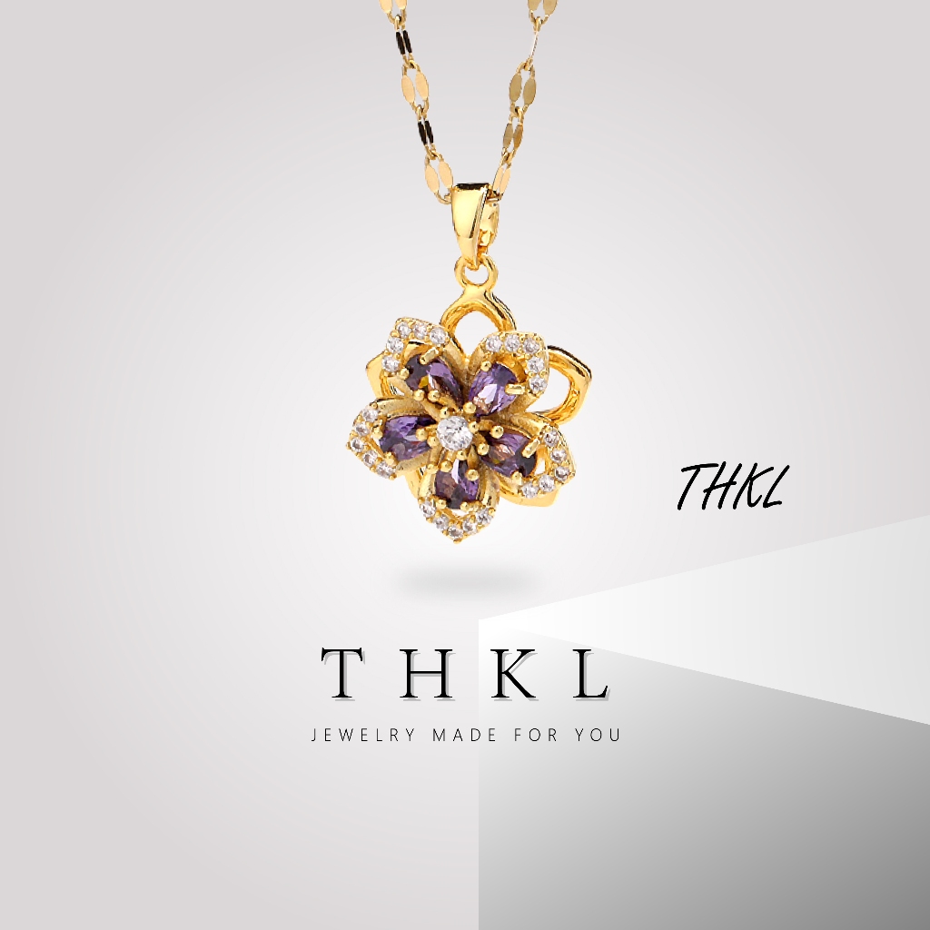 THKL 18K Gold Plated Necklace For Women With Box Sense Of Design Jewelry  For Women Hypoallergenic