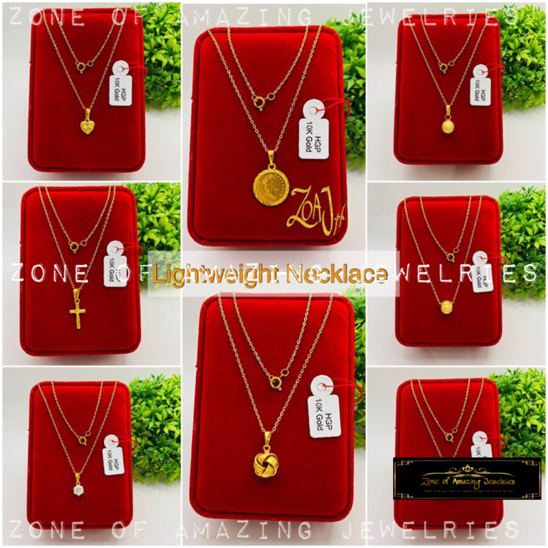 zoaj.ph 10K HGP Lightweight Necklace for Women Round Lock | Shopee ...
