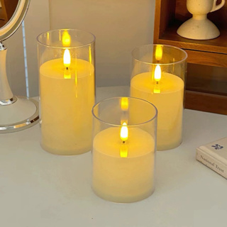 Ziyang 3A Battery Led Flameless Candle With Glass Cover For Altar Home ...