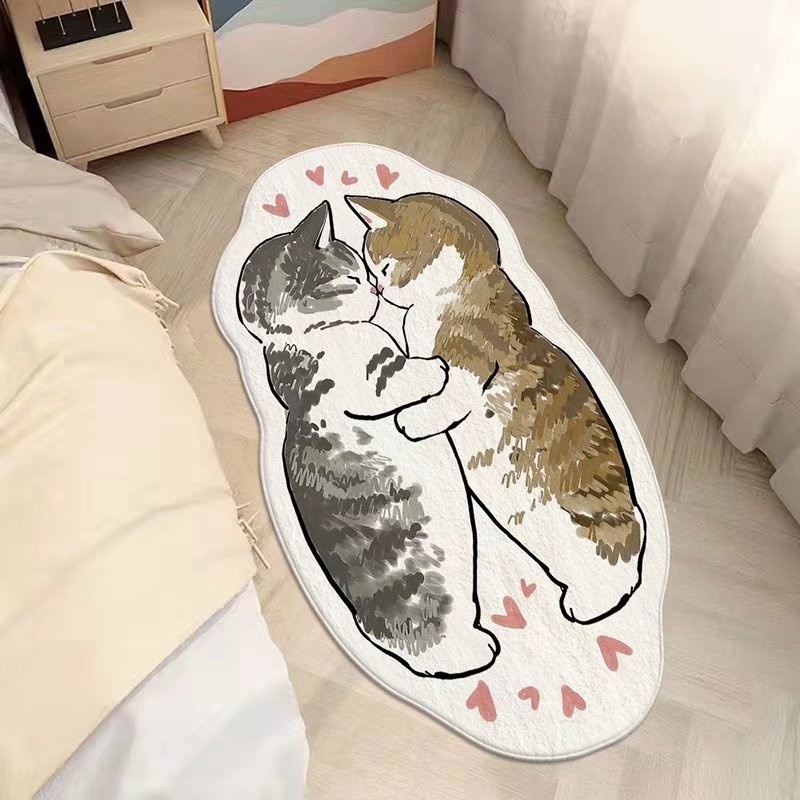 Cute Cat Bedroom Bedside Carpet Floor Mat attern Home Thickening Super ...