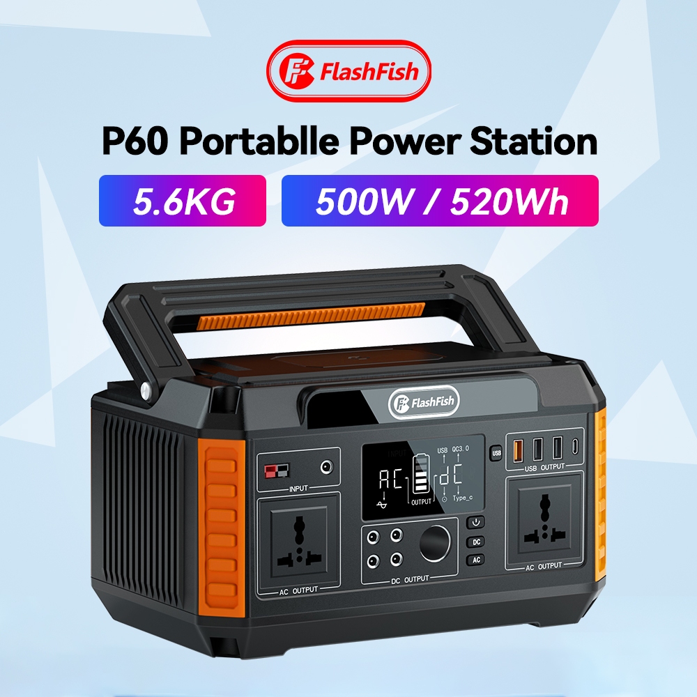 FlashFish P60 Power Generator 220V 560W Portable Power Station ...