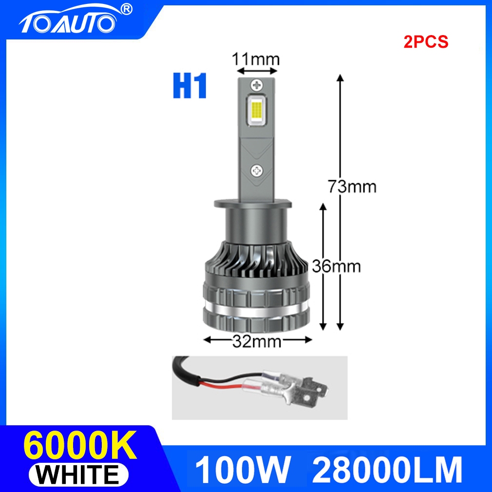 TOAUTO 2PCS 100W 28000LM Car Led Headlight H1/H3/H4/H11/HB3/HB4 CANBUS ...