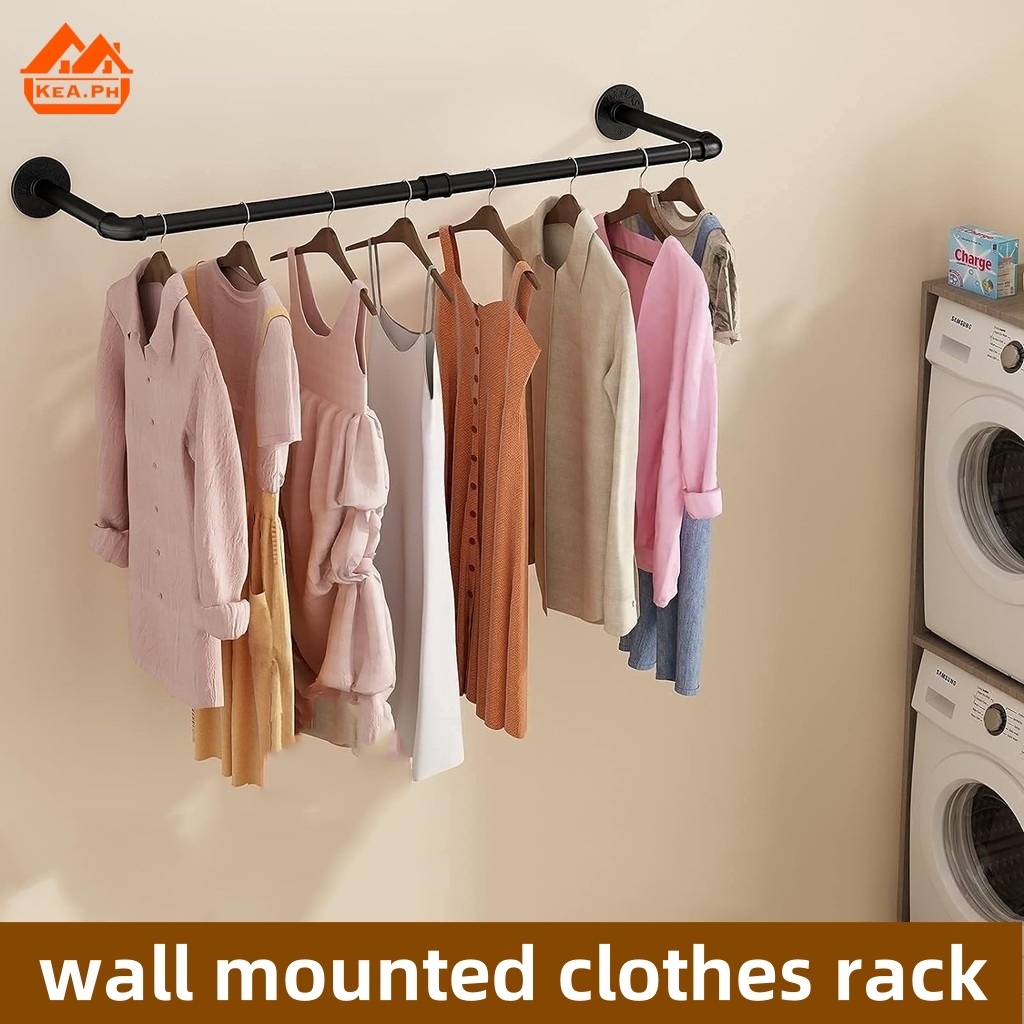 Wall Mounted Clothes Hanging Organizer Rack Metal Hanger Rack Sampayan ...