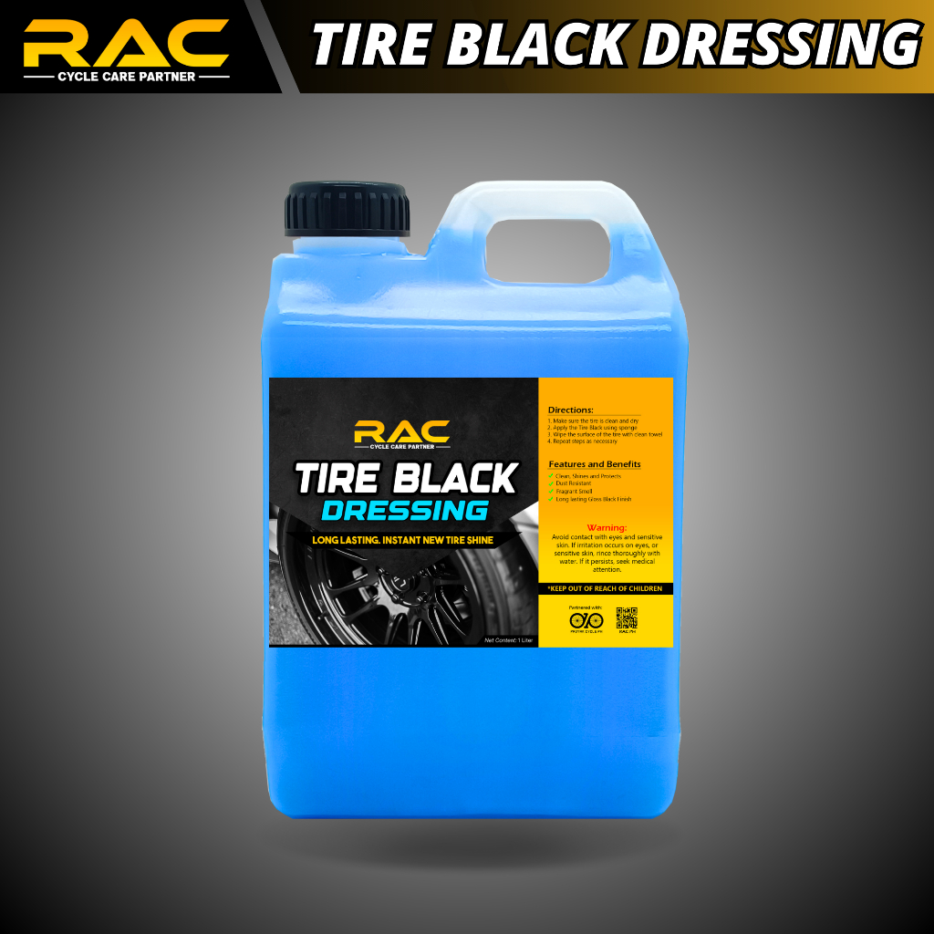 RAC 1 Liter Tire Black /Tire Dressing/Tire Shine Shopee Philippines