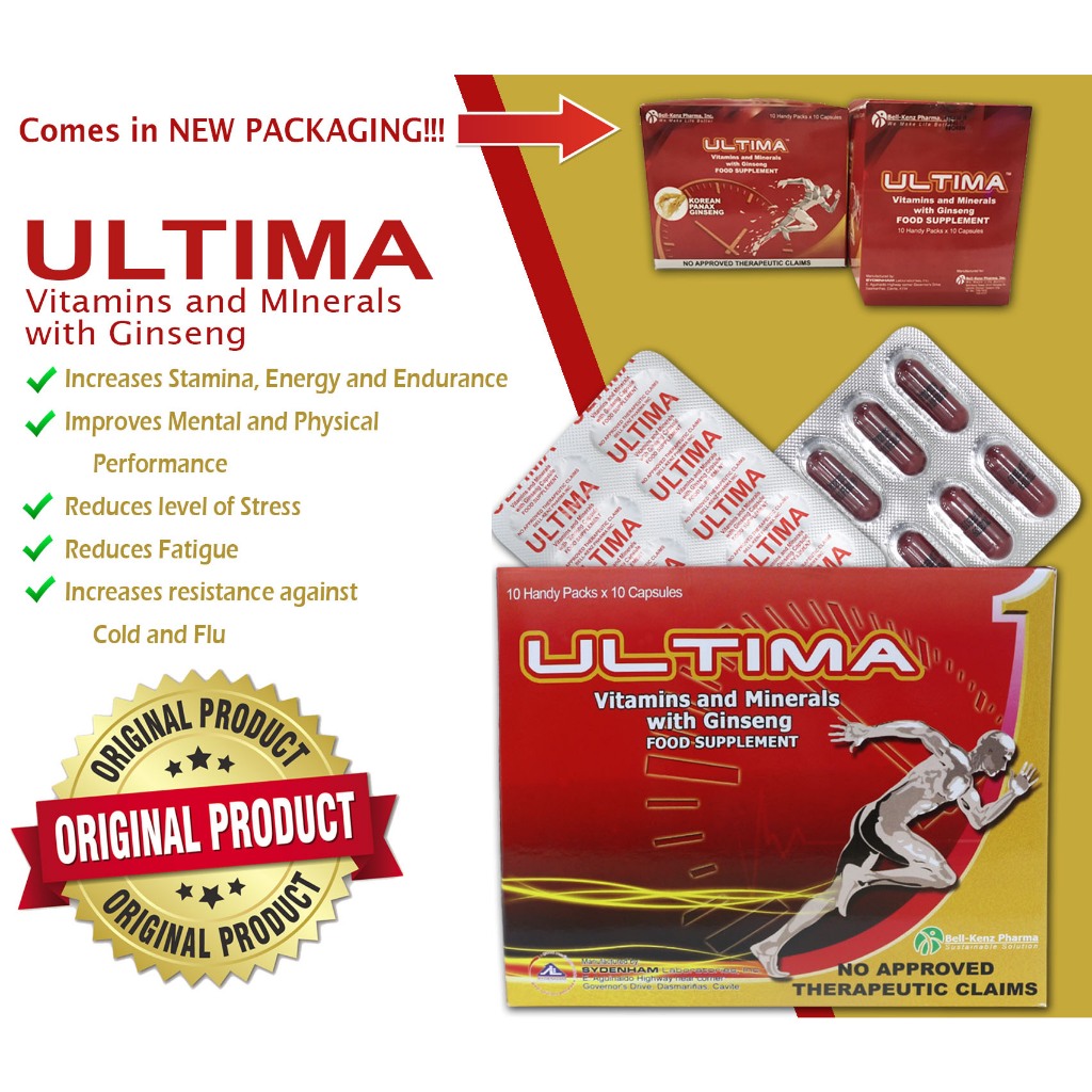 Ultima Multivitamins and Minerals with Ginseng (20's, 30's, 50's, 1 box