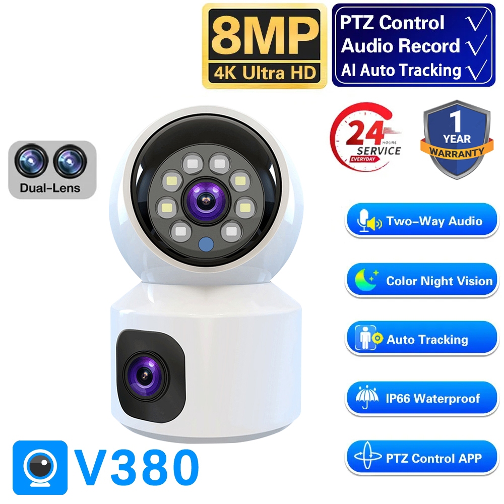 V380 Pro Dual Lens CCTV Camera Wifi Connect to Cellphone 4MP Smart Home ...