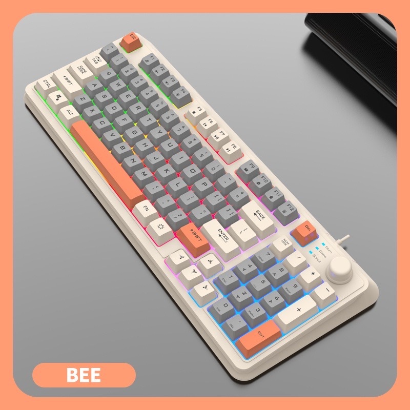 FIREWOLF K82 mixed ledlight 94 key contrast color wired mechanical ...