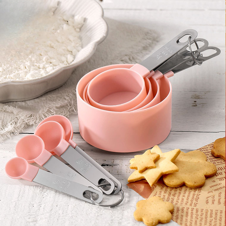 8pcs Measuring Cups and Measuring Spoons Stainless Steel for Baking ...