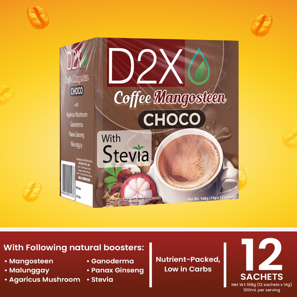 D2X Coffee Mangosteen Choco (14g x 12 sachets) | Shopee Philippines