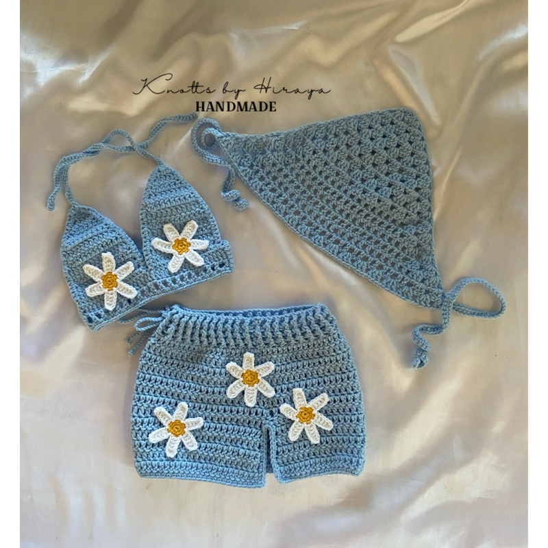 Daisy Crochet Swimsuit Set for Baby w Bandana Shopee Philippines