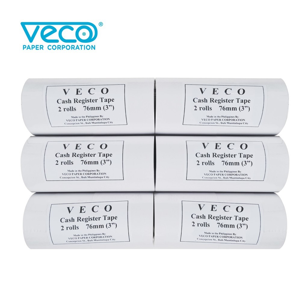 Veco Cash Register Tape 76mm (12rolls) | Shopee Philippines