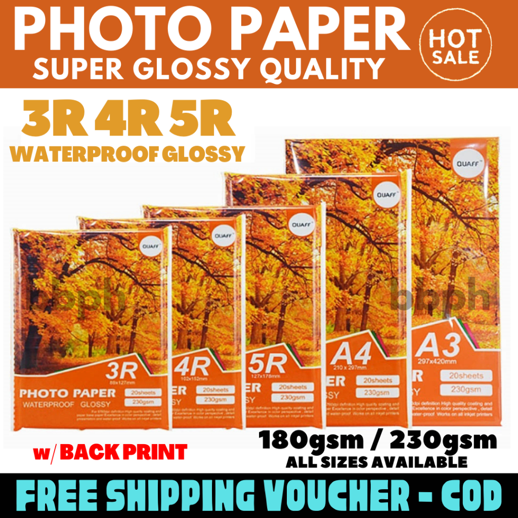QUAFF Glossy Photo Paper 3R, 4R, 5R [CHEAPEST] | Shopee Philippines