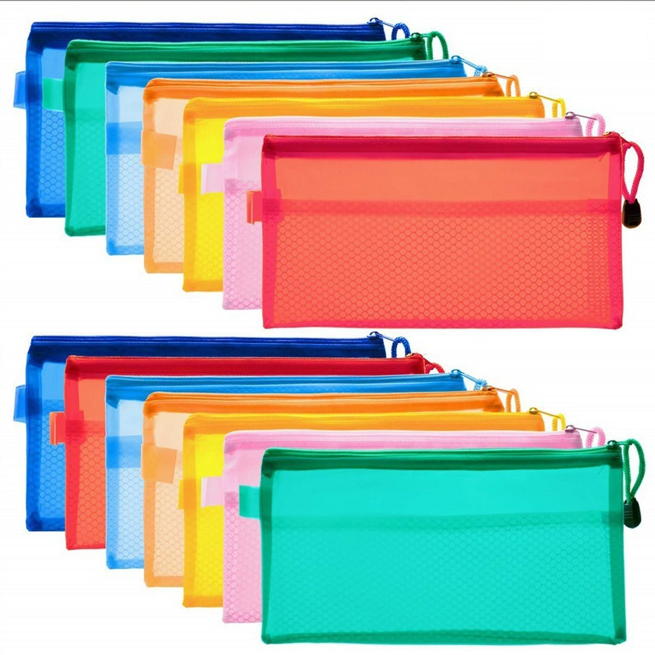 PVC Zipper pouch storage water resistant case office and school zipper