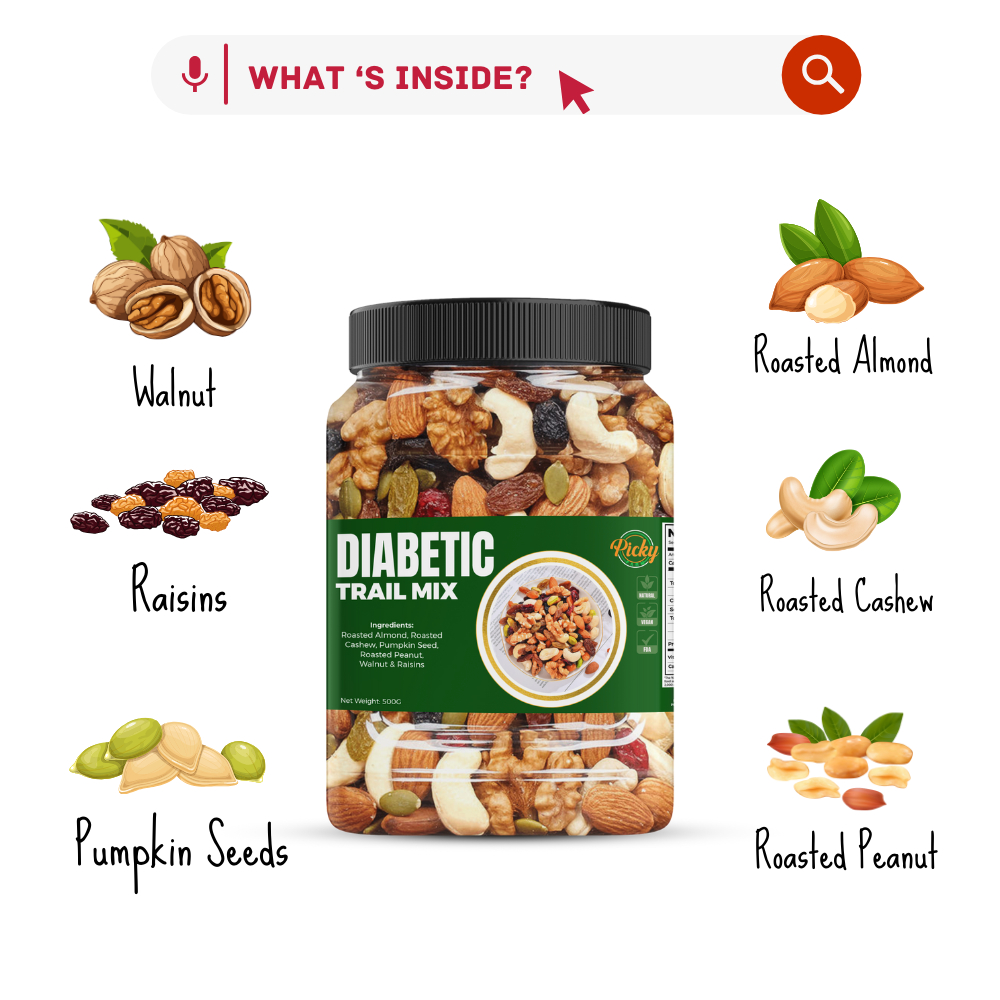 Picky Diabetic Trail Mix Trail Mixed Fruits and Nuts Shopee