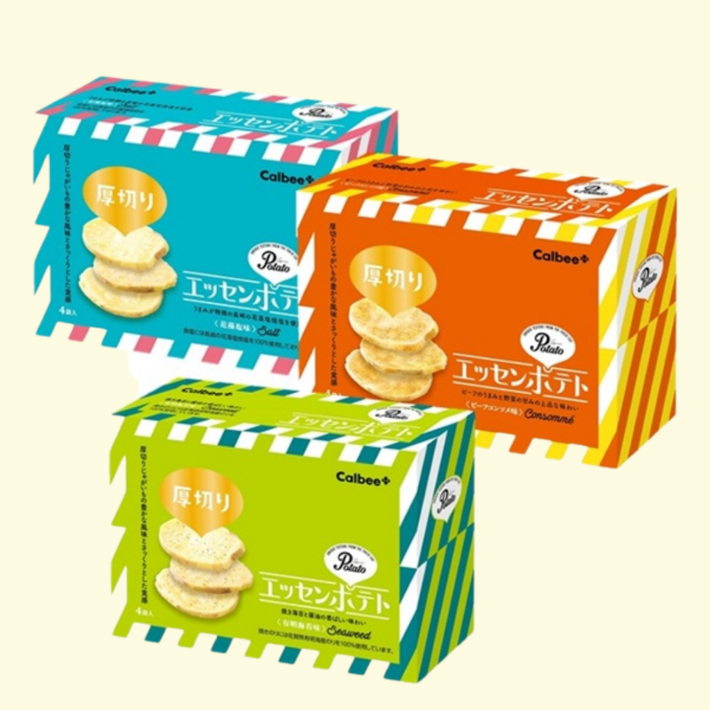 Calbee+ Special Limited Essen Potato Chips Seaweed Salt / Beef Consommé ...