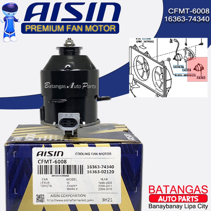 AISIN RADIATOR FAN MOTOR TOYOTA CAMRY ACV30/ACV31 MADE IN JAPAN ...