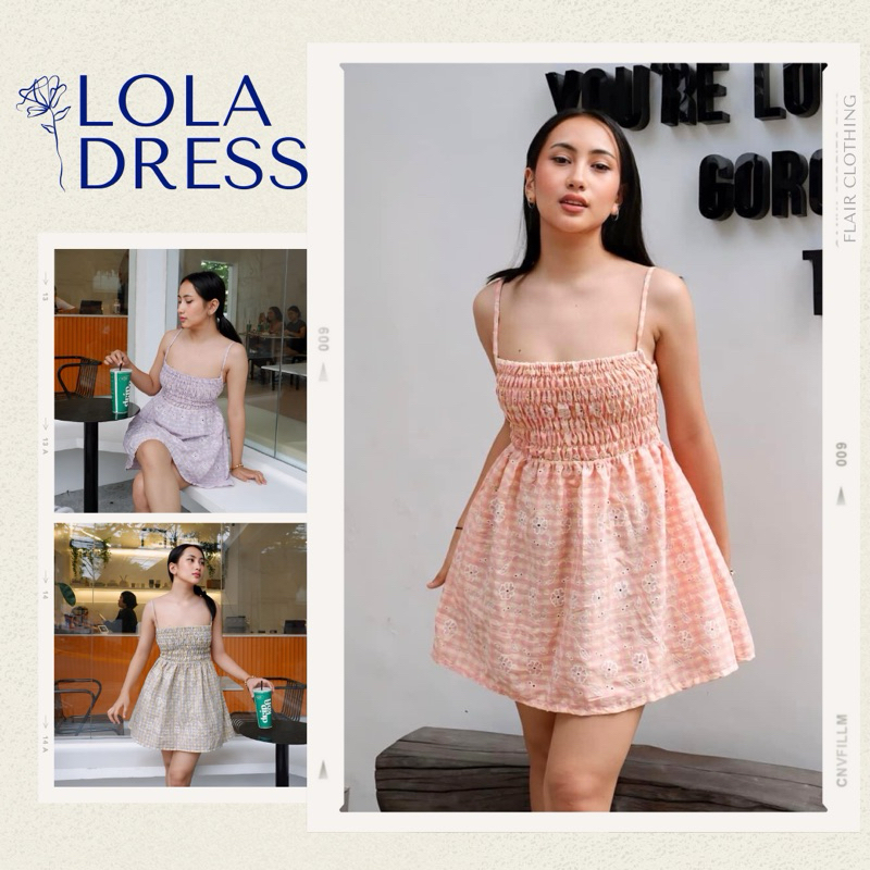 Lola Dress — Backless Smocking Eyelet Mini Dress for Womens Clothing ...