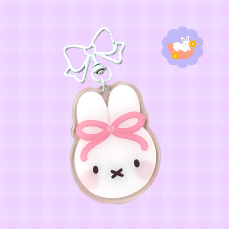 Coquette Miffy Bow Fan Art • 2.5” Acrylic Keychain | pomelo paints co ...