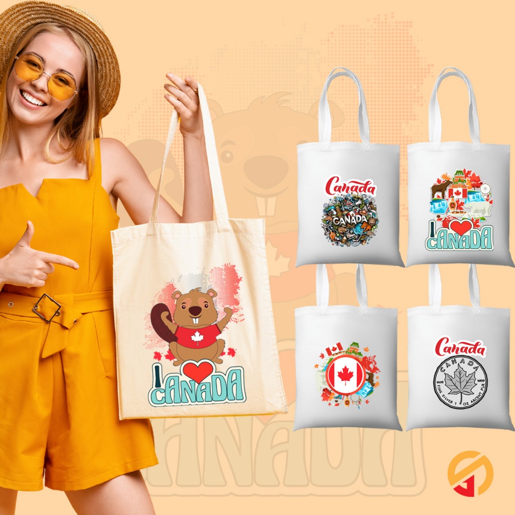 CANADA DESIGN TOTE BAG SOUVENIRS KATSA CANVAS GIFT IDEAS PASALUBONG BY GAVSHOP Shopee Philippines