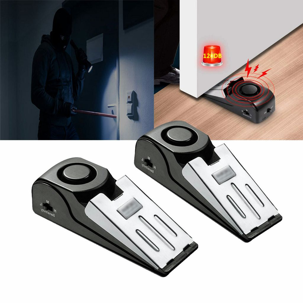 ZH429 Home Security Wedge Door Stop Alarm System Device Intruder Alert ...