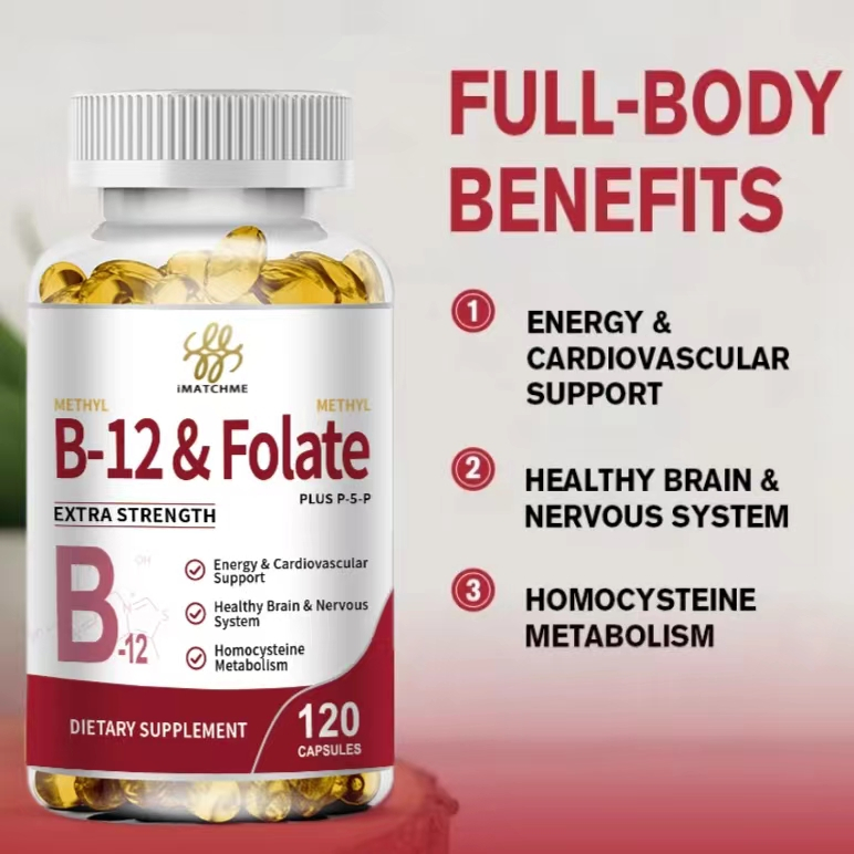iMATCHME Vitamin B12 Capsules Methyl B-12 & Methyl Folate Memory ...