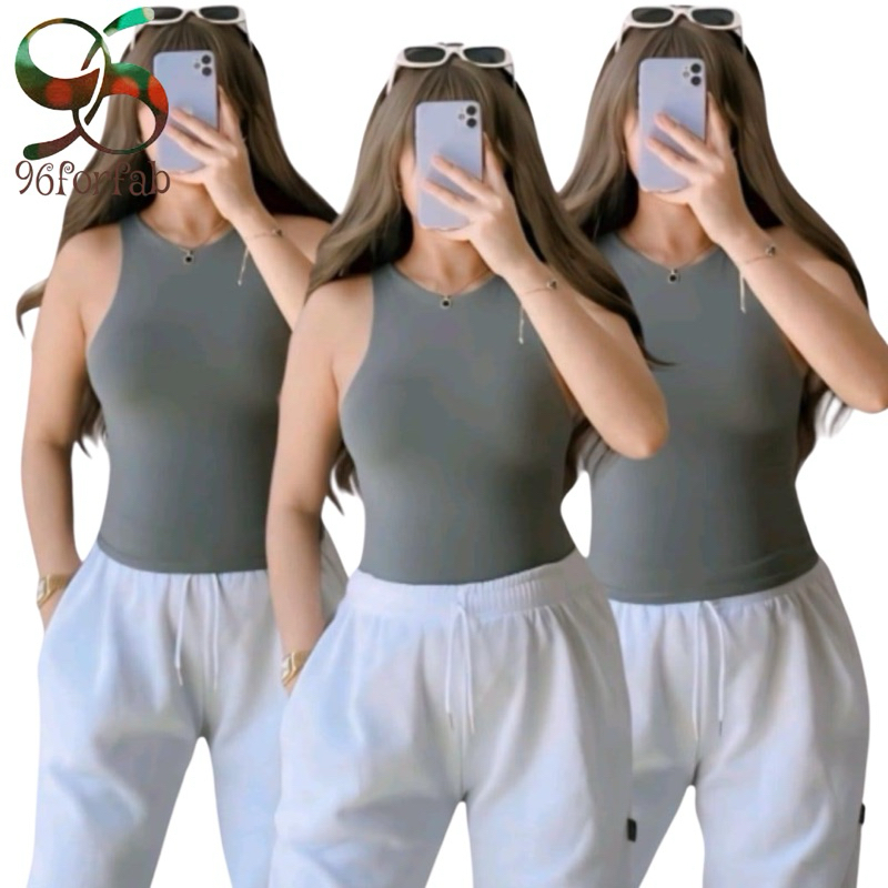 Plain Basic Racer back Top Slim Fit Double Lining Body Hugging Fits XS ...