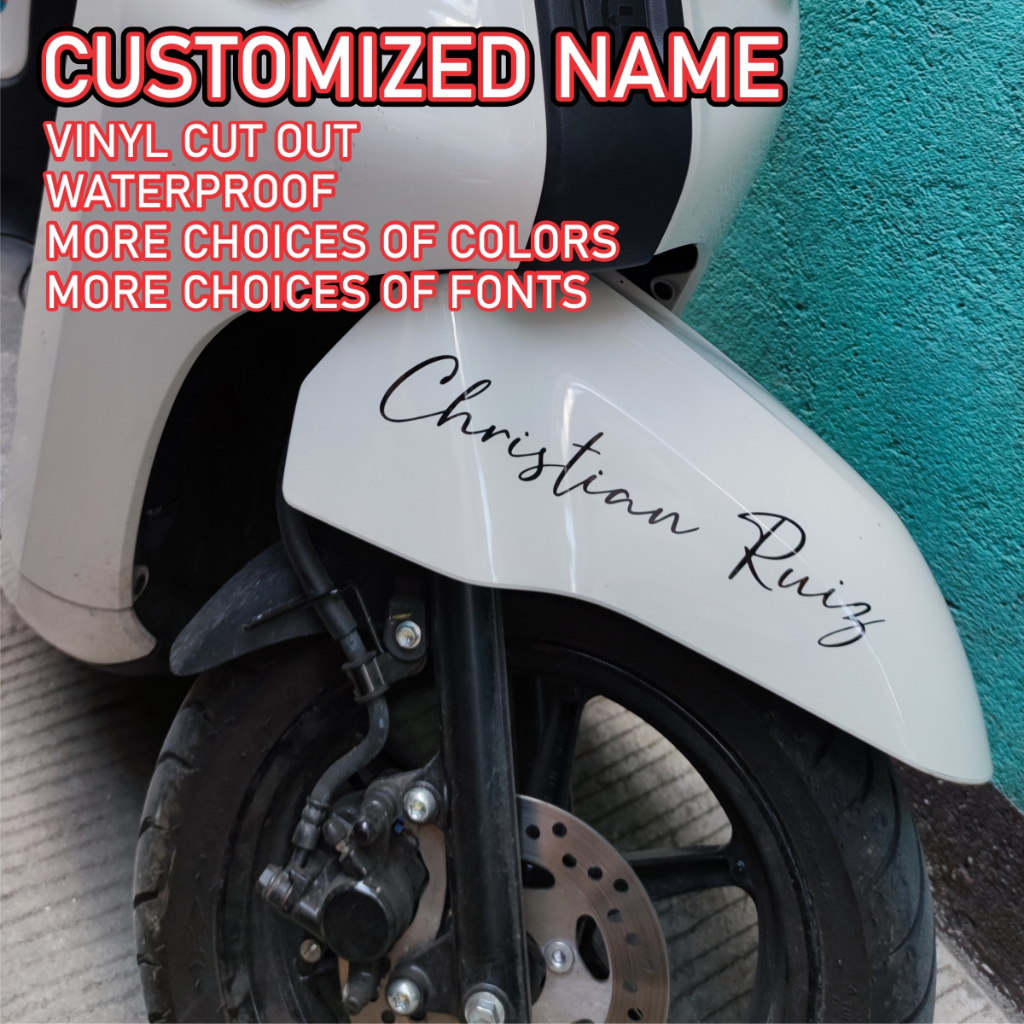 CUSTOMIZED / PERSONALIZED NAME STICKER for MOTORCYCLE (CUT-OUT ...