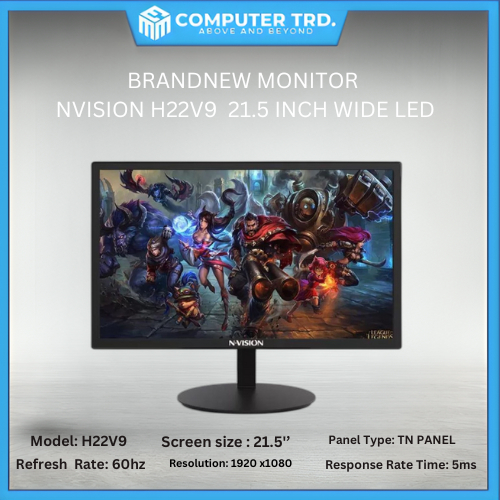NVISION 21.5'' 19'' Wide Inches Monitor LED TN Panel BrandNew | Shopee ...