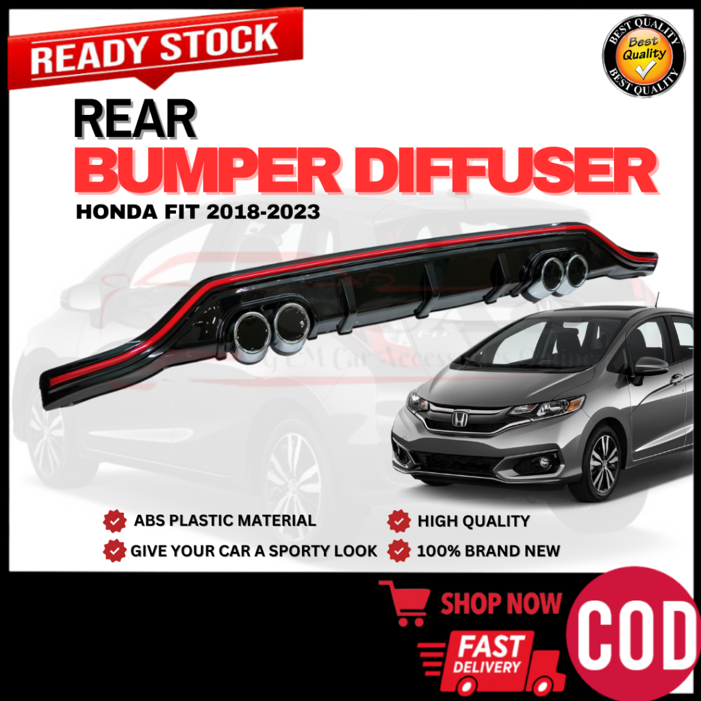 GCAO Honda Fit 2018-2023 Rear Bumper Diffuser Lip (7176) | Shopee ...