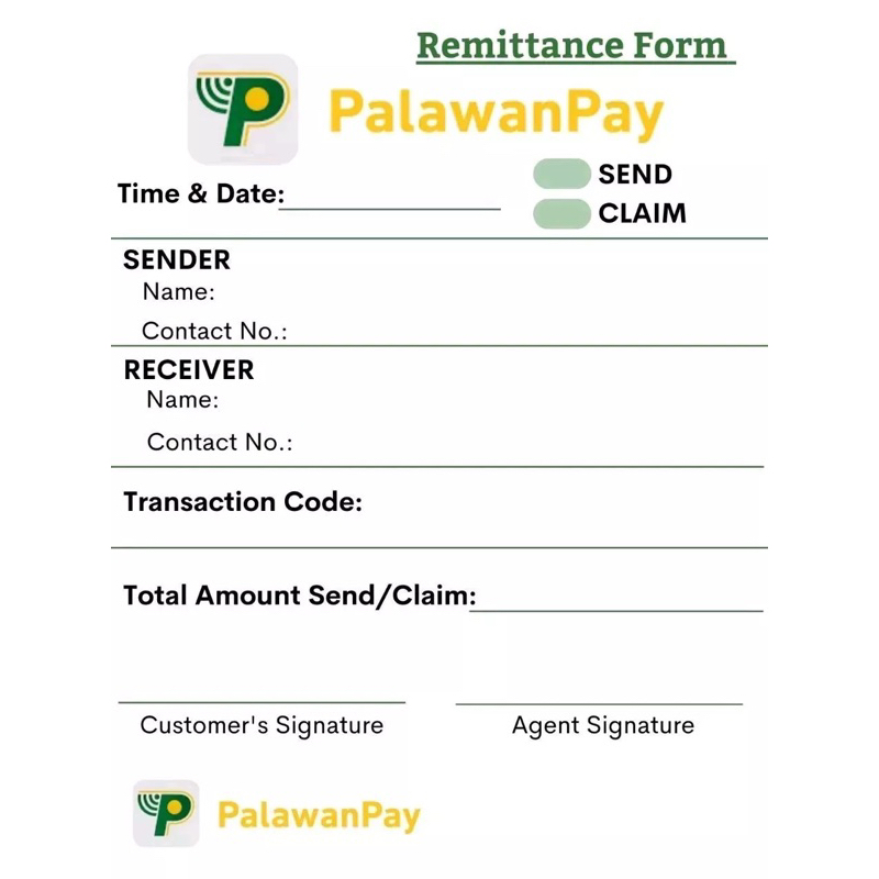 PALAWAN PAY TRANSACTION FORM | 50 LEAVES | Shopee Philippines