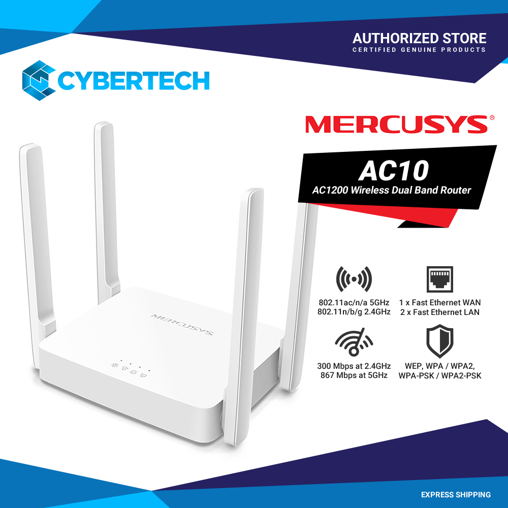 Mercusys AC10 AC1200 Wireless Dual Band Router | Shopee Philippines
