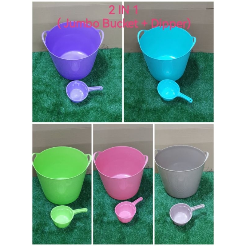 JUMBO BUCKET with or without Dipper Functional 2 in 1 sets | Shopee ...